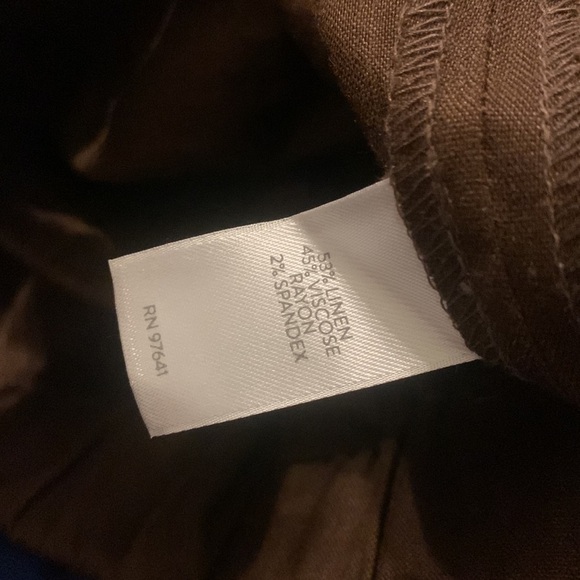 NWT J. Jill Linen Kona‎ Stretch Brown Straight Leg Trousers summer career 4X - Picture 8 of 13
